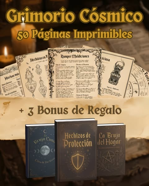 🌙 Grimorio Cósmico Imprimible 📜+ 3 Bonus de Regalo🎁 | Despierta la Sabiduría Ancestral que llevas dentro ✨